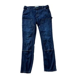 Carhartt Women's Slim Fit Straight Leg Denim Double Knee Pants Size 12 Regular